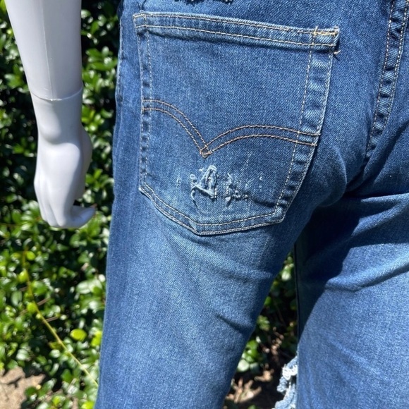 Custom Vintage Levi’s 511’s DIY Destructed Straight Leg Ankle Jeans - Picture 12 of 13